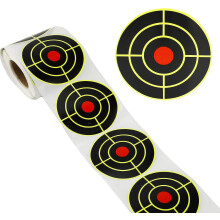 (Yellow, 100pcs) Splatter Target Stickers, Splatter Paper Targets Self Adhesive Targets Stickers Round Fluorescent Yellow Reactive Targets For Pistol