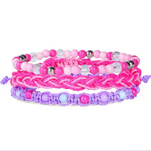 Purple hand woven wax string bracelet trinket