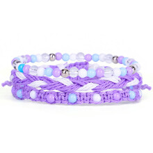 Purple hand woven wax string bracelet trinket