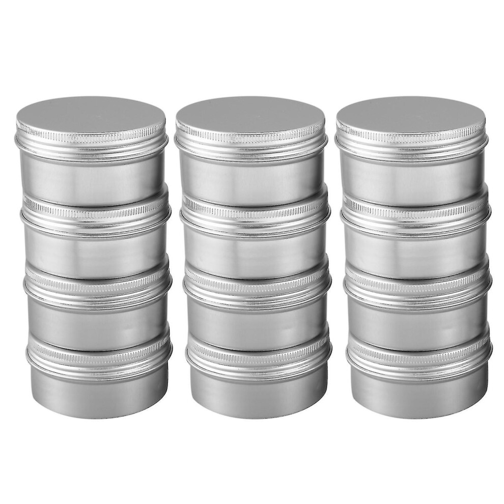 12 Pack 80ml Tins Containers Tea Aluminum Box Round Metal Lip Balm Balm Box Jar Containers With Scr