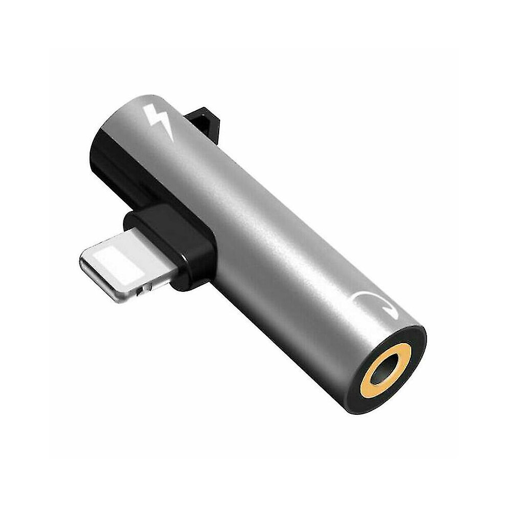 (Silver) For Iphone 8 7 Plus X Lightning To 3.5Mm Aux Earphone Charger Jack Adapter Silver 6956163300836
