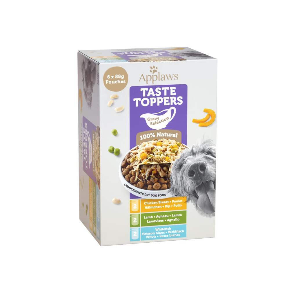 Applaws Natural Wet Dog Food Pouch, Grain Free Mixed Selection In Gravy 6 X 85G Pouches