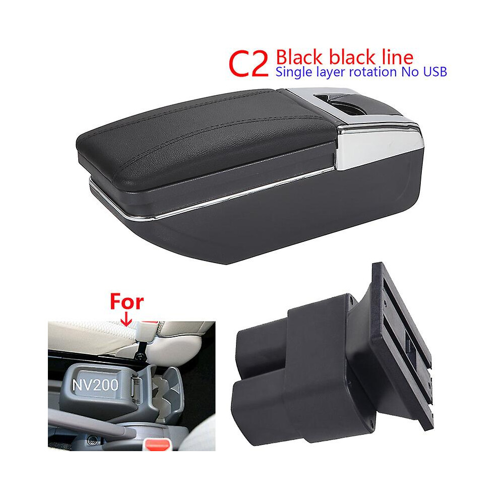 (C2 Line No Usb) Car Armrest For Nissan Nv200 Evalia Armrest Box 2019 2011 2013 2014 2015 2016 Retrofit Parts Interior Storage Box Accessories Black 9033322857275