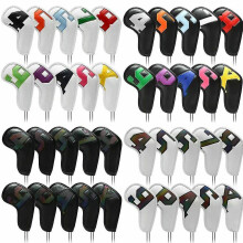 (Multicoloured black) Golf Club Head Covers Golf Iron Covers Golf Wedge Covers Protective Covers 456789apsx