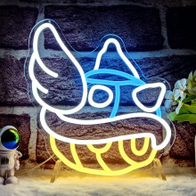 Blue Shell Neon Sign Gaming Neon Sign From Mario Game Room Decor Dimmable Blue Shell Neon Game Decor Lights Up Sign For Kids Man Cave Wall Gamer Gifts