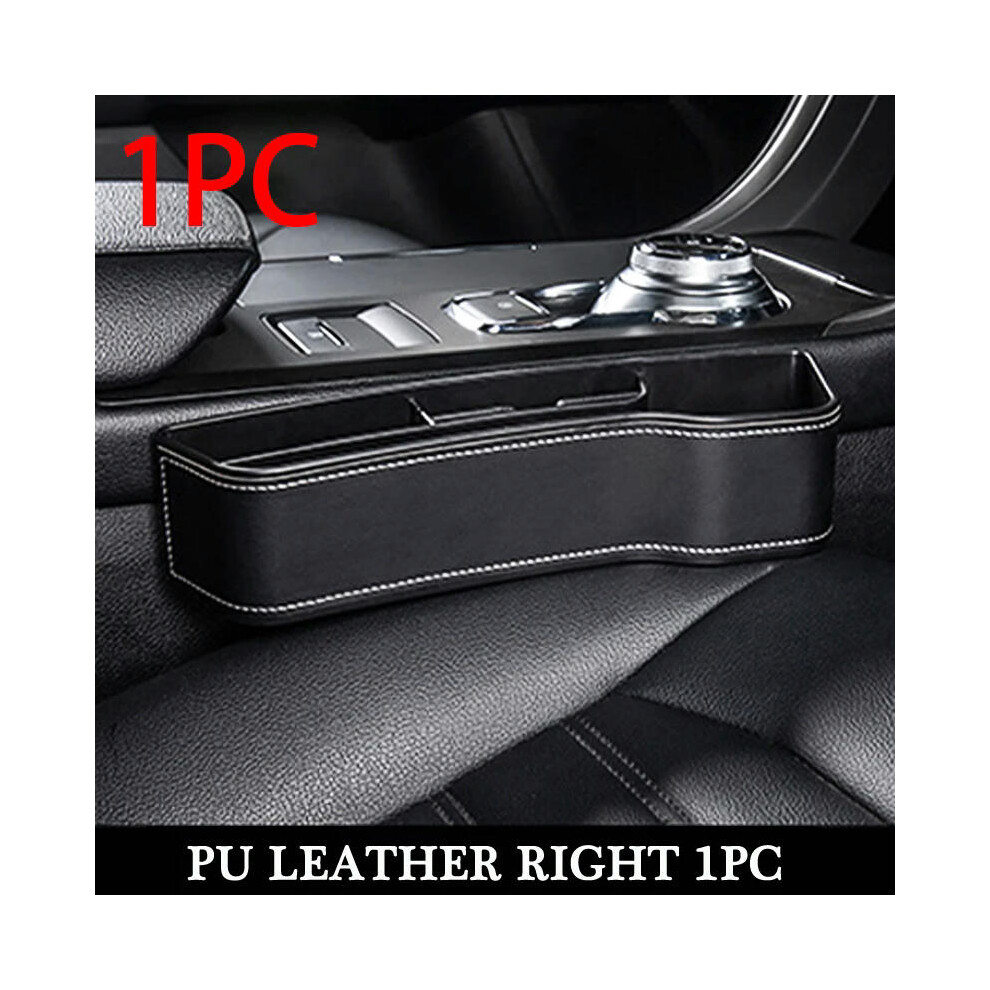 (PU Right 1pc) PU Leather Car Seat Gap Box Interior Seat Side Organizer Auto Seat Crevice Storage Filler Munti-functional Pocket Stowing Tidy