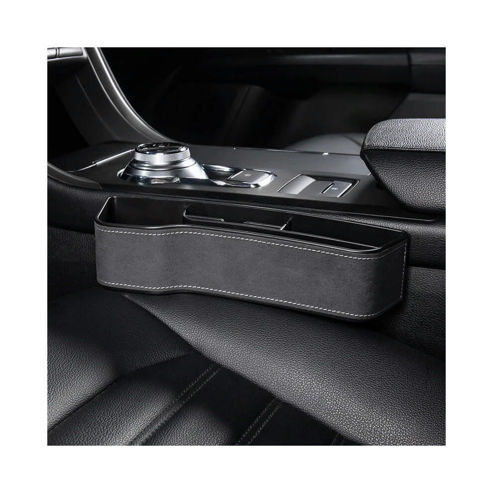 (Suede Grey L) Car Storage Box Interior Decoration Products Car Seat Gap Filler Storage Box