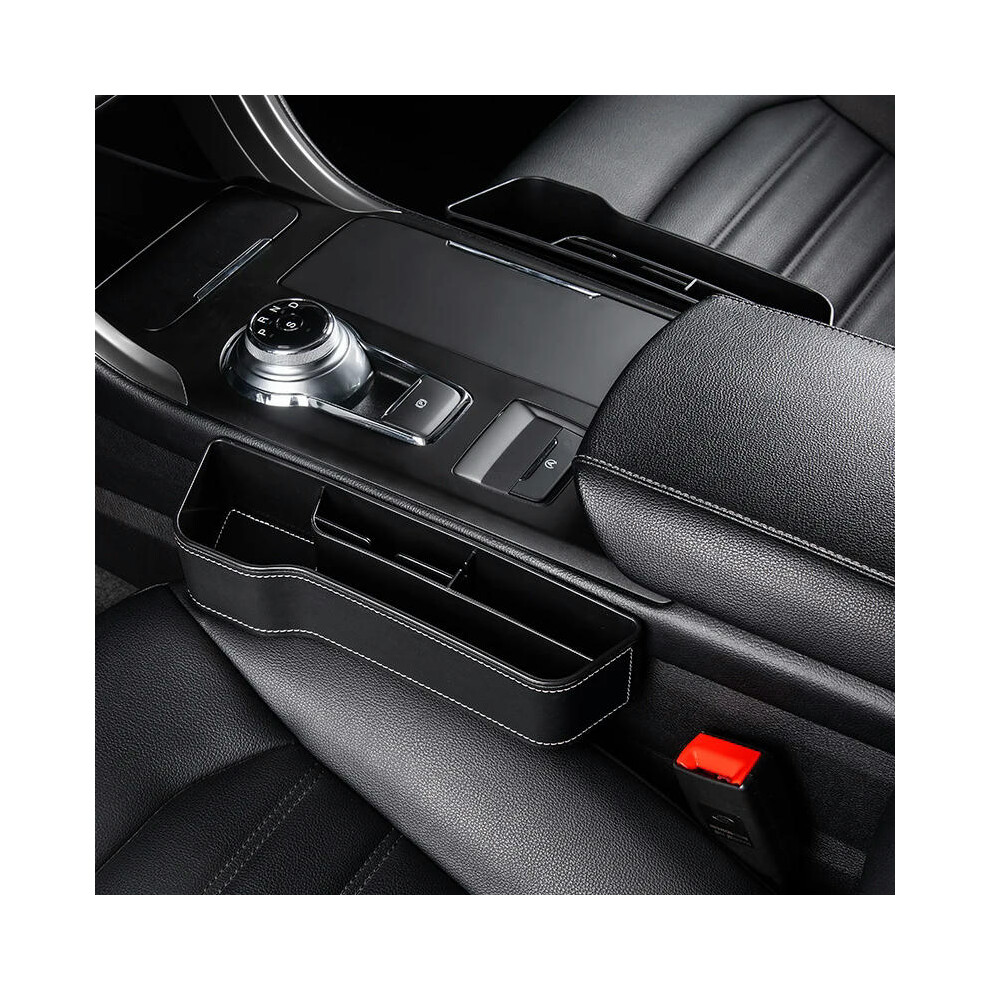 (Suede Black L and R) Car Storage Box Interior Decoration Products Car Seat Gap Filler Storage Box