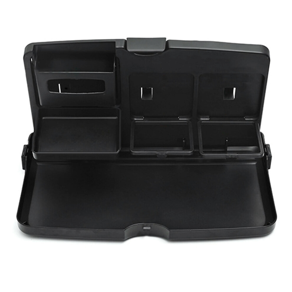 (Black) Car Back Seat Table Tray Folding Car Cup Holder Bracket Universal Car Storage Box Phone Holder Multi-functional Auto Organizer