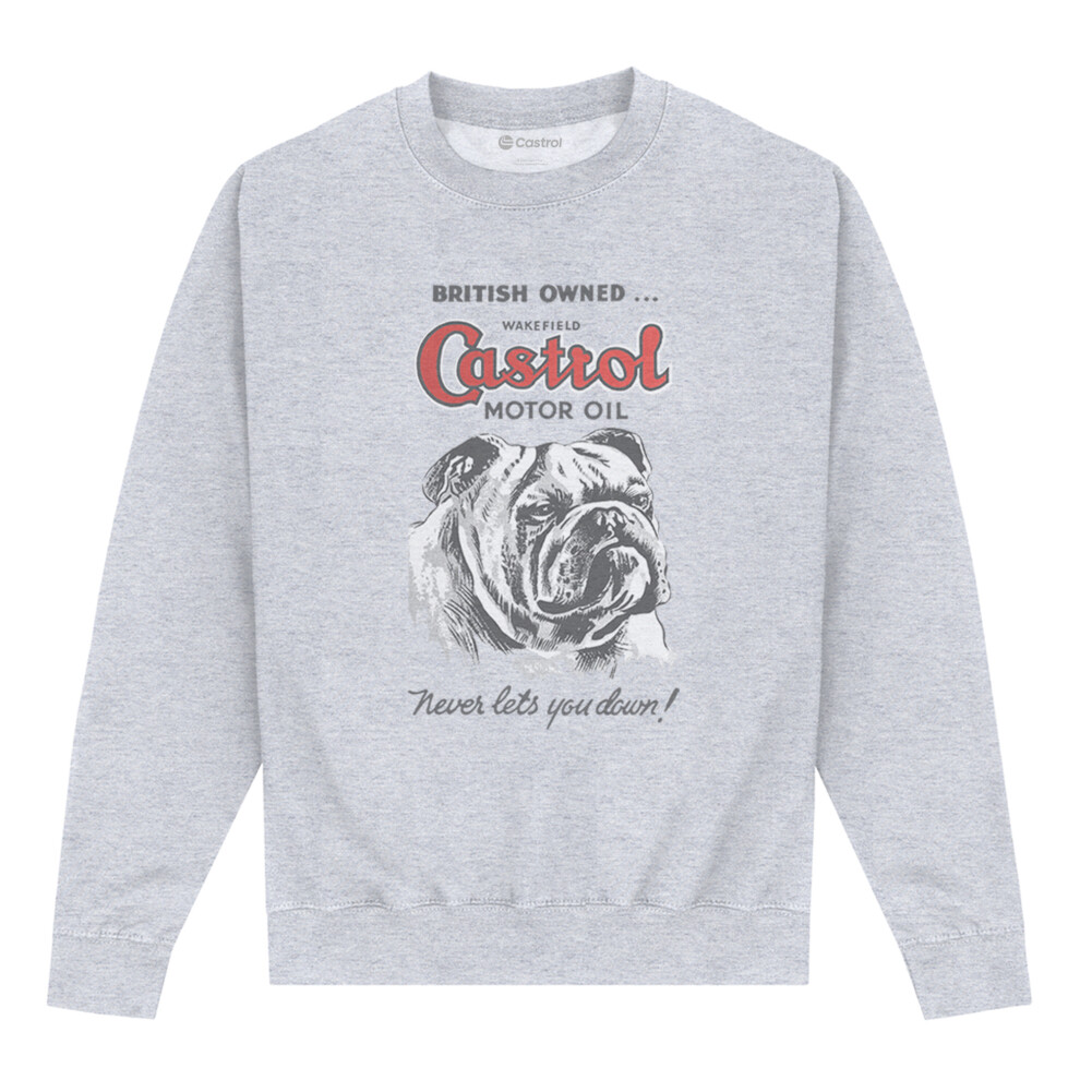 (S, Heather Grey) Castrol Unisex Adult British Owned Sweatshirt