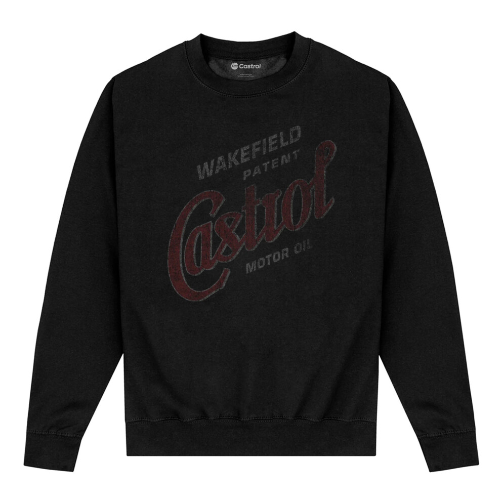 (XXL, Black) Castrol Unisex Adult Motor Patent Sweatshirt