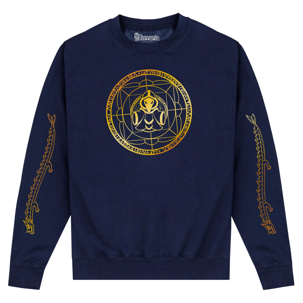 (L, Navy Blue) Terraria Unisex Adult Emblem Sweatshirt