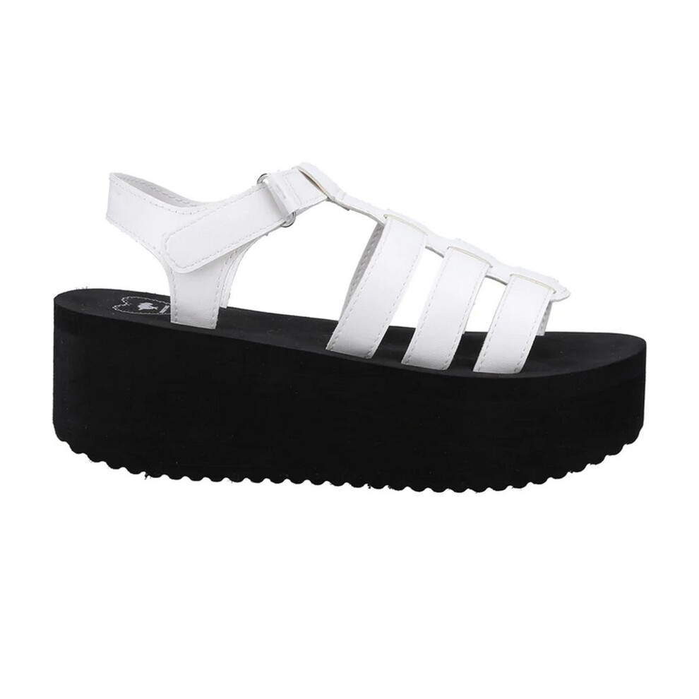 (6 UK, White/Black) Rocket Dog Womens/Ladies Helio Terrence Wedge Sandals