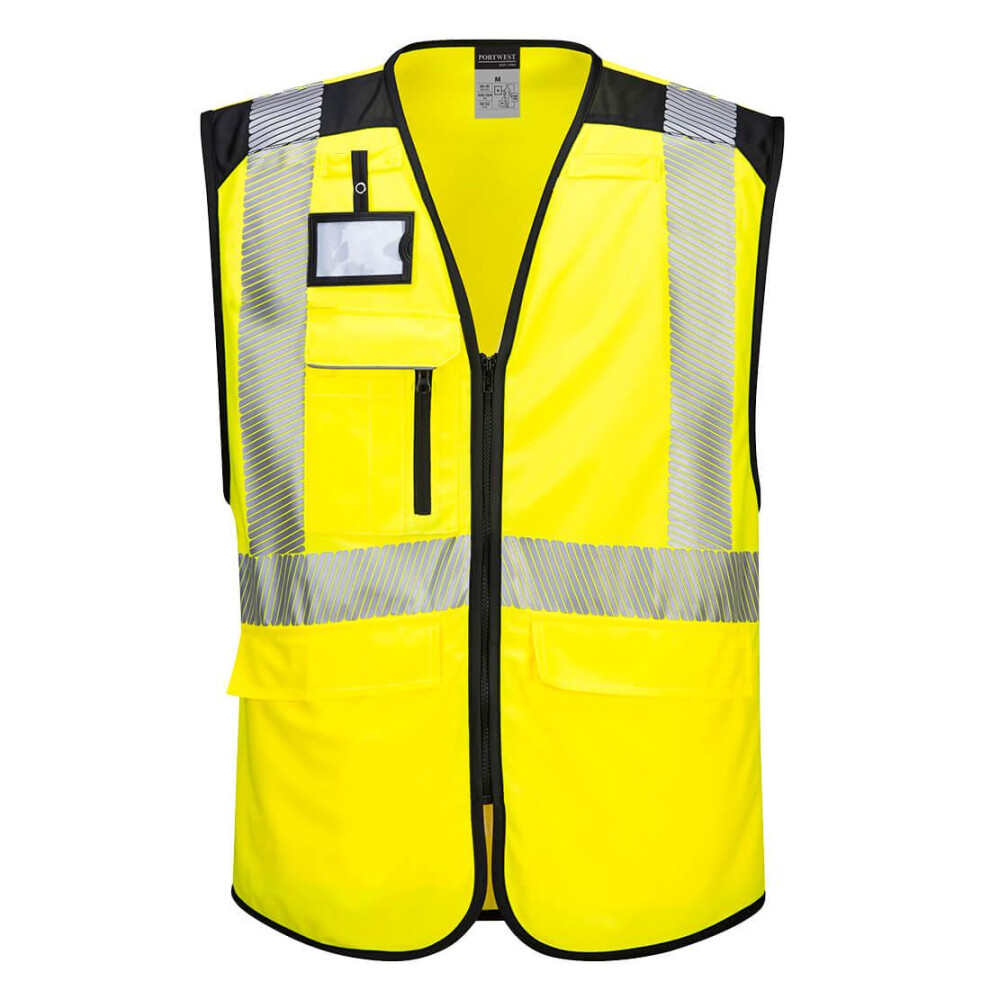 (3XL, Yellow/Black) Portwest Mens PW3 Hi-Vis Vest