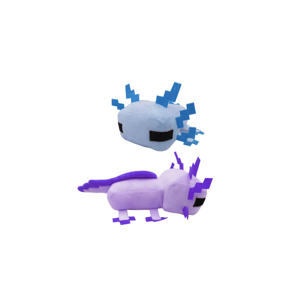 (+Purple?2Pcs?) Minecraft Plush Doll Rare Axolotl Soft Plush Filled Toy Children's Toy Blue/Purple