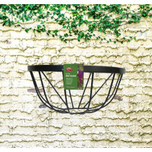 Garden Wall Trough Planter 16 Inch Wrought Iron Black Flower Basket