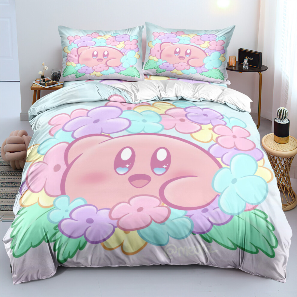 (Style 06, Single(135X200CM/2PCS)) Kirby Of The Stars Bedding Single Double Duvet Cover