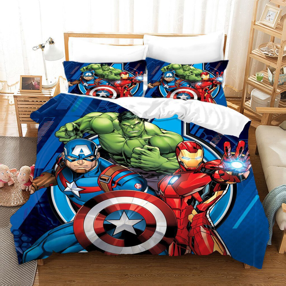 Xcsgsra (Style 29, King(220X240cm/3Pcs)) Avengers Anime Bedding Single Double Duvet Cover