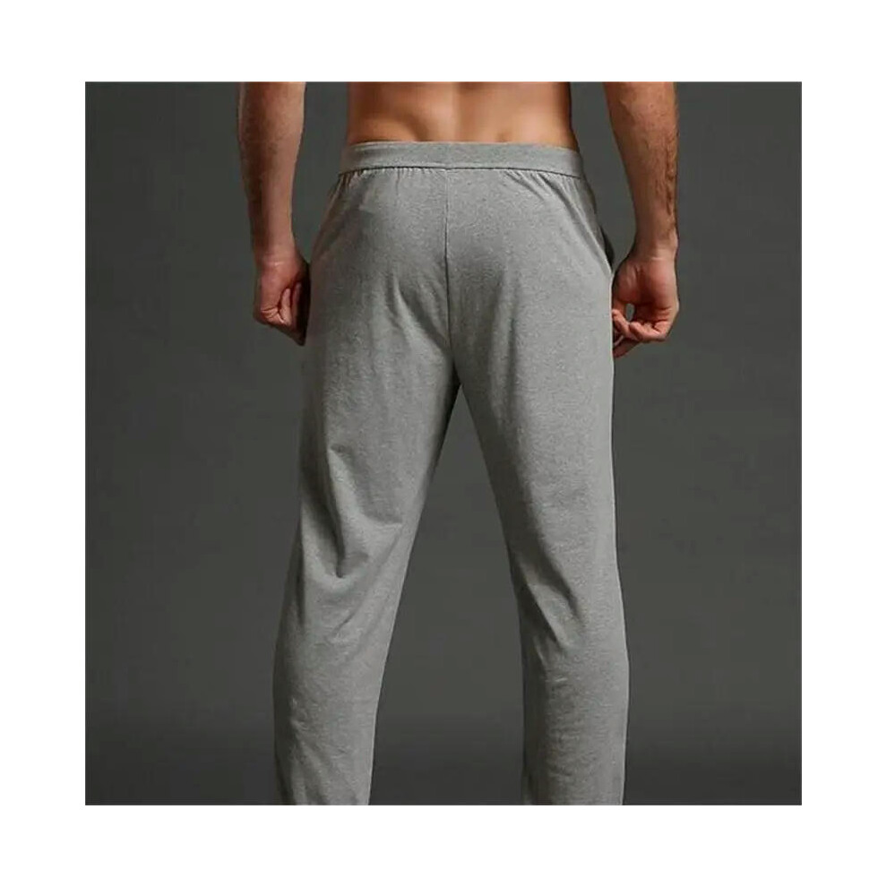 (Asiansize-XL, Gray) 95% Bamboo Fiber Men's Sweatpants Casual Lounge Pajama Soft Yoga Track Pants Gym Straight Leg Male With Pockets Black Trouser