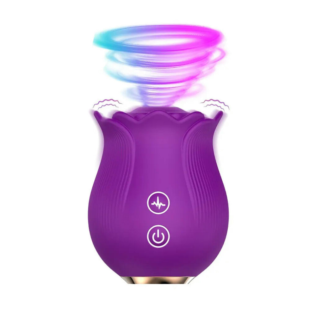 (Style 1 - Purple) Rose Toy Dildo Thrusting Vibrator for Women Egg Clitoris Sucker Stimulator Tongue Licking Wiggle Adults Goods Sucking Sex Female