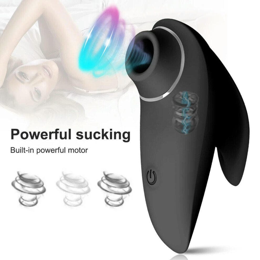 (Black) Sucking Vibrator Sex Toy for Women Vibrating clit Sucker Clitoris Stimulator Oral Vacuum Suction vibration for Female Adults