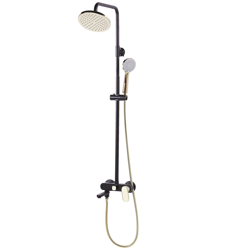 Mixer Shower Set with Rainshower GURARA Black/ Gold