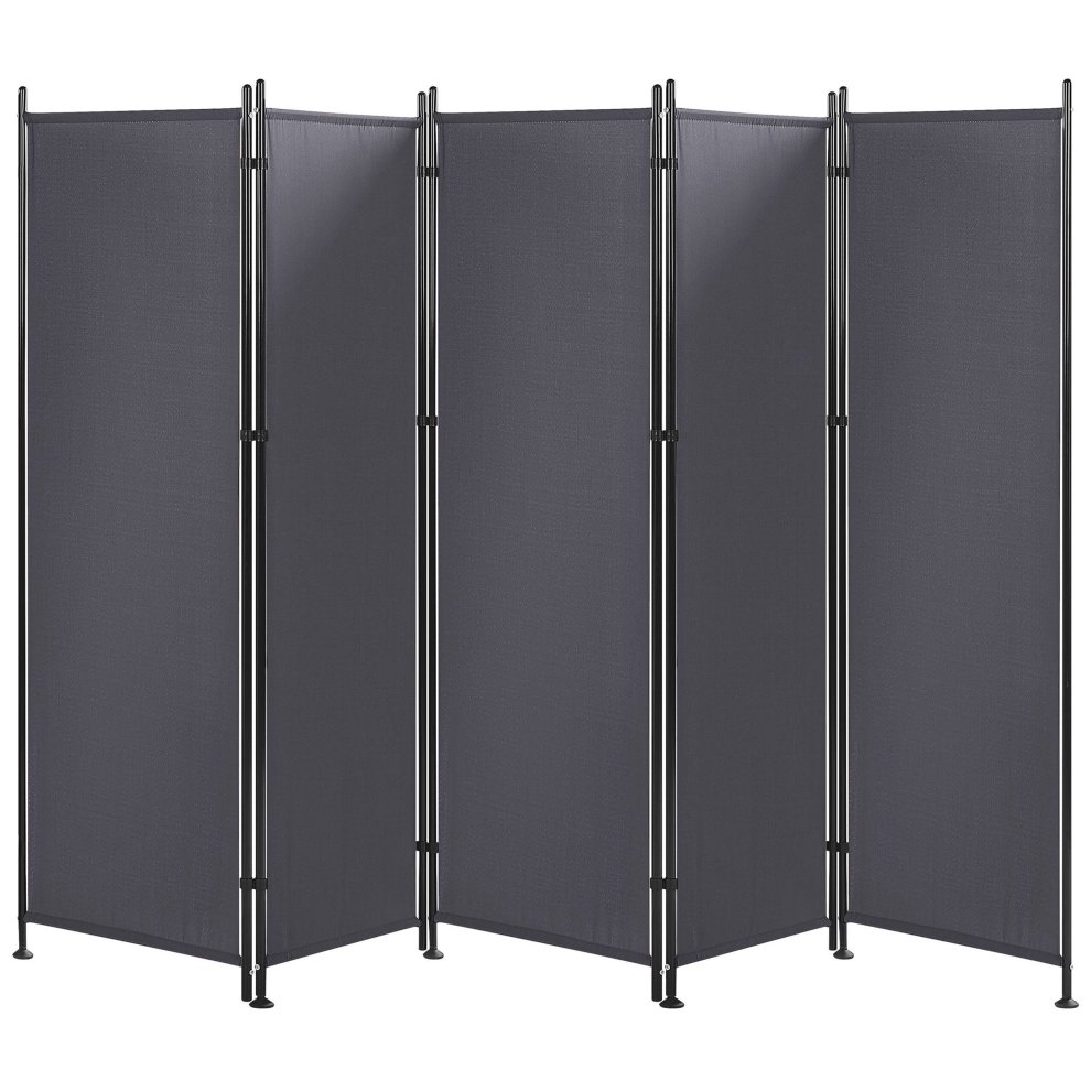 5 Panel Room Divider NARNI Grey 267 cm 170 cm