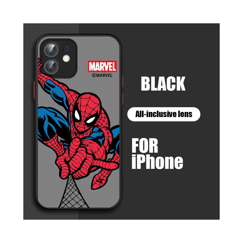 (iPhone 14, B01FHEI03) Marvel Spiderman Phone Case For Apple iPhone 14 13 12 11 XS Mini Pro Max 8 7 6 XR Plus Frosted Translucent Cover