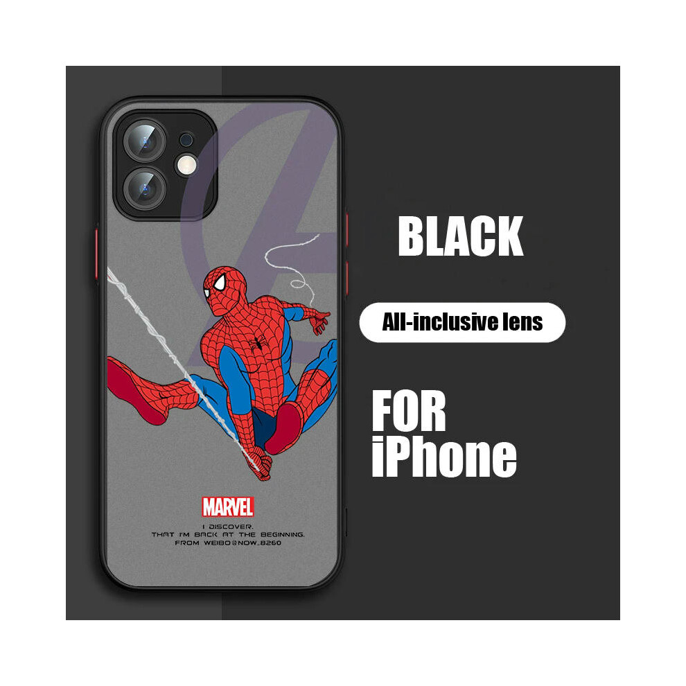 (iPhone XS Max, B01FHEI05) Marvel Spiderman Phone Case For Apple iPhone 14 13 12 11 XS Mini Pro Max 8 7 6 XR Plus Frosted Translucent Cover