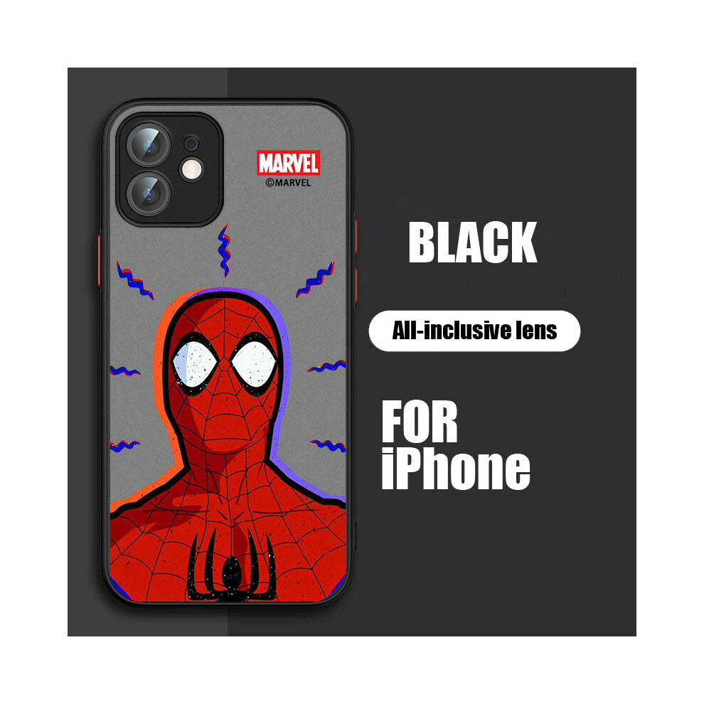 (iPhone 12 Pro, B01FHEI06) Marvel Spiderman Phone Case For Apple iPhone 14 13 12 11 XS Mini Pro Max 8 7 6 XR Plus Frosted Translucent Cover