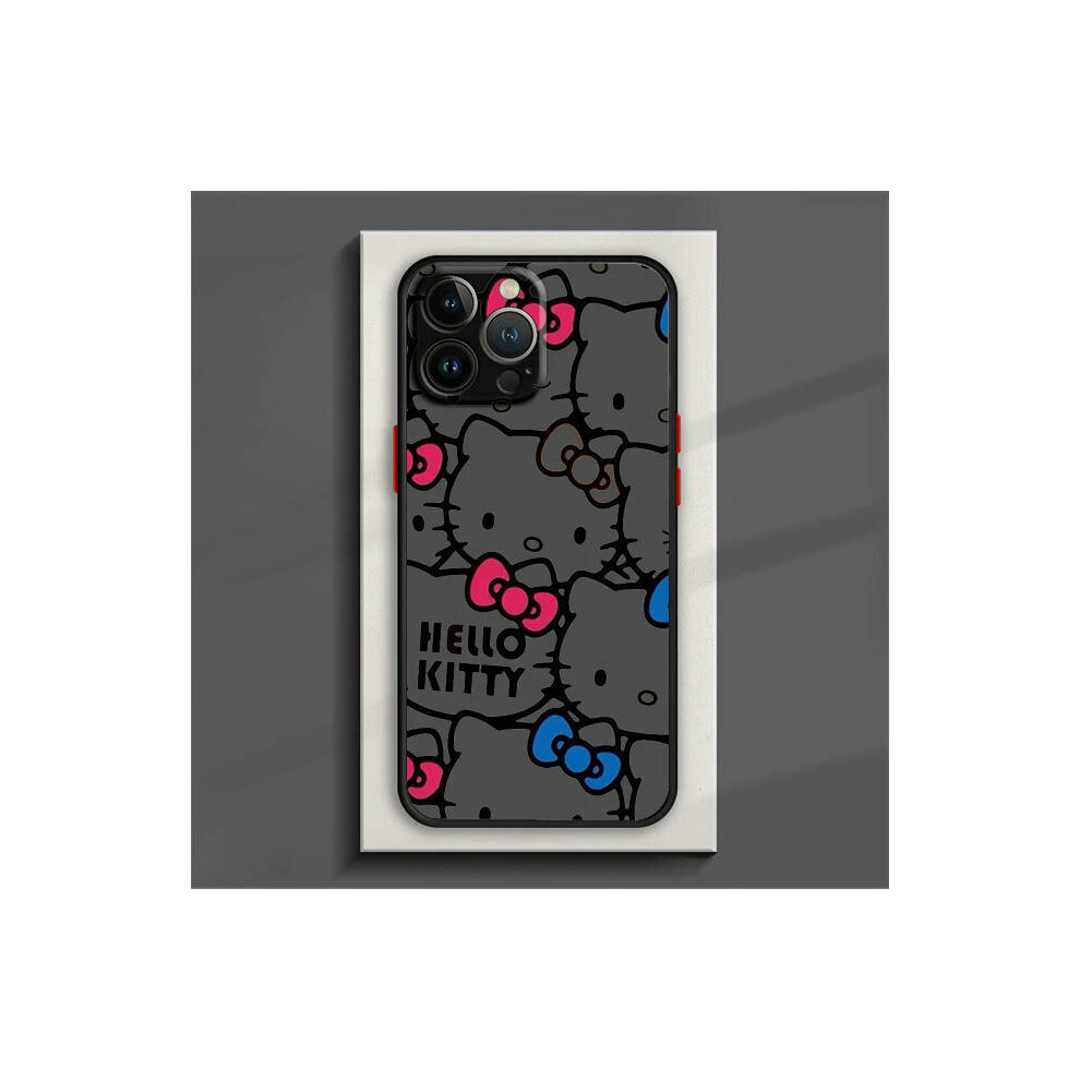 (iPhone 11 Pro Max, B10Fhei04) Cute Sanrio Hello Kitty Phone Case For iPhone 15 14 13 12 11 Pro Max mini XS XR X 8 7 6 Plus SE TPU Frosted Translucent