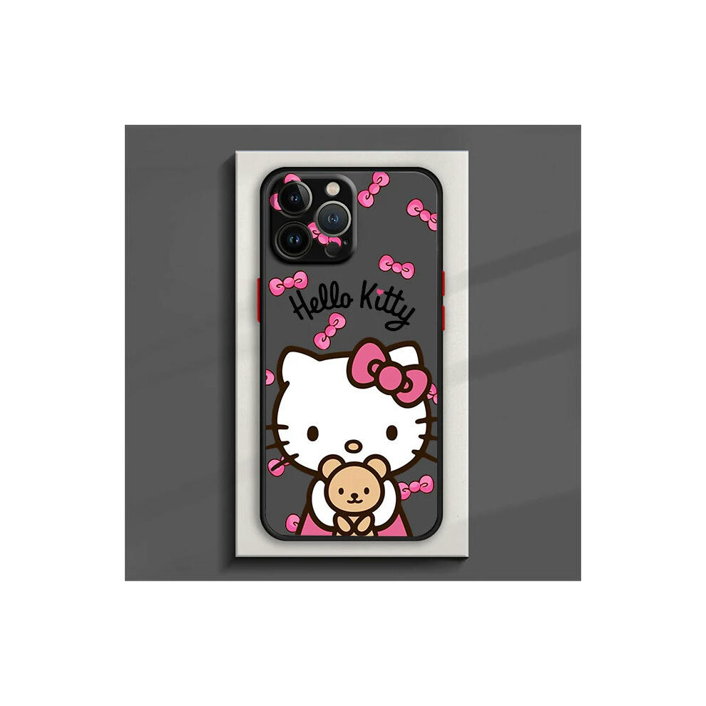 (iPhone 14 Plus, B10Fhei05) Cute Sanrio Hello Kitty Phone Case For iPhone 15 14 13 12 11 Pro Max mini XS XR X 8 7 6 Plus SE TPU Frosted Translucent Co