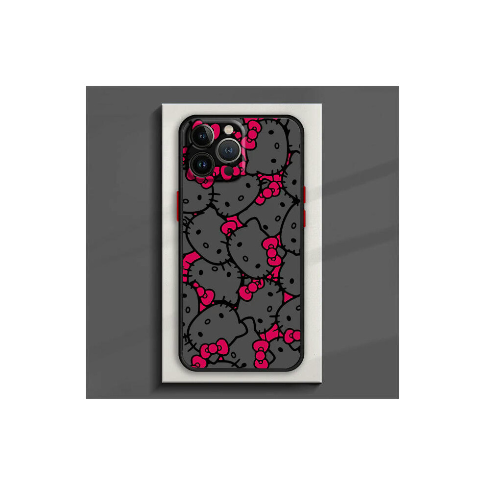 (iPhone XS, B10Fhei03) Cute Sanrio Hello Kitty Phone Case For iPhone 15 14 13 12 11 Pro Max mini XS XR X 8 7 6 Plus SE TPU Frosted Translucent Cover