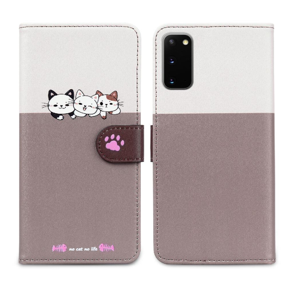 (White) Case For Samsung Galaxy S20 Flip Cover Simple Business Shockproof Wallet Leather Case White 764762678623