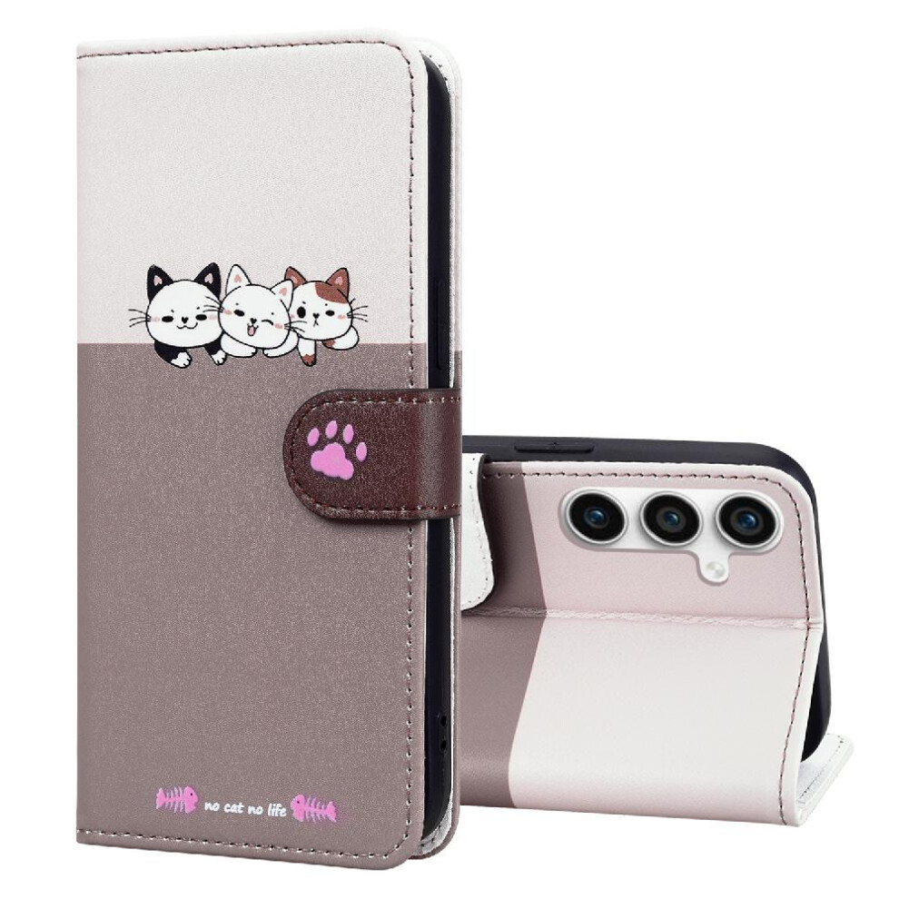 (White) Case For Samsung Galaxy S23 Fe Simple Business Wallet Leather Case Flip Cover Shockproof White 764762679286