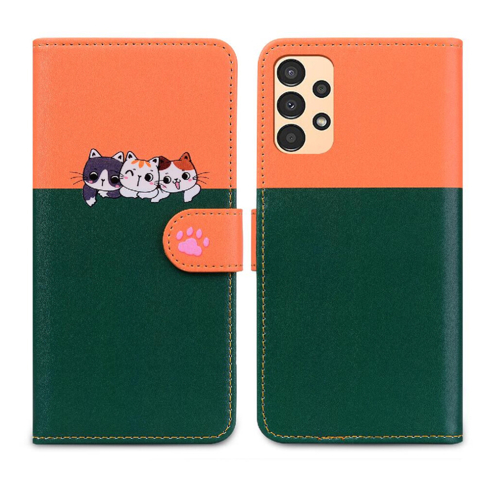 (Green) Case For Samsung Galaxy A13 4G Shockproof Flip Cover Simple Business Wallet Leather Case Green 764762679651