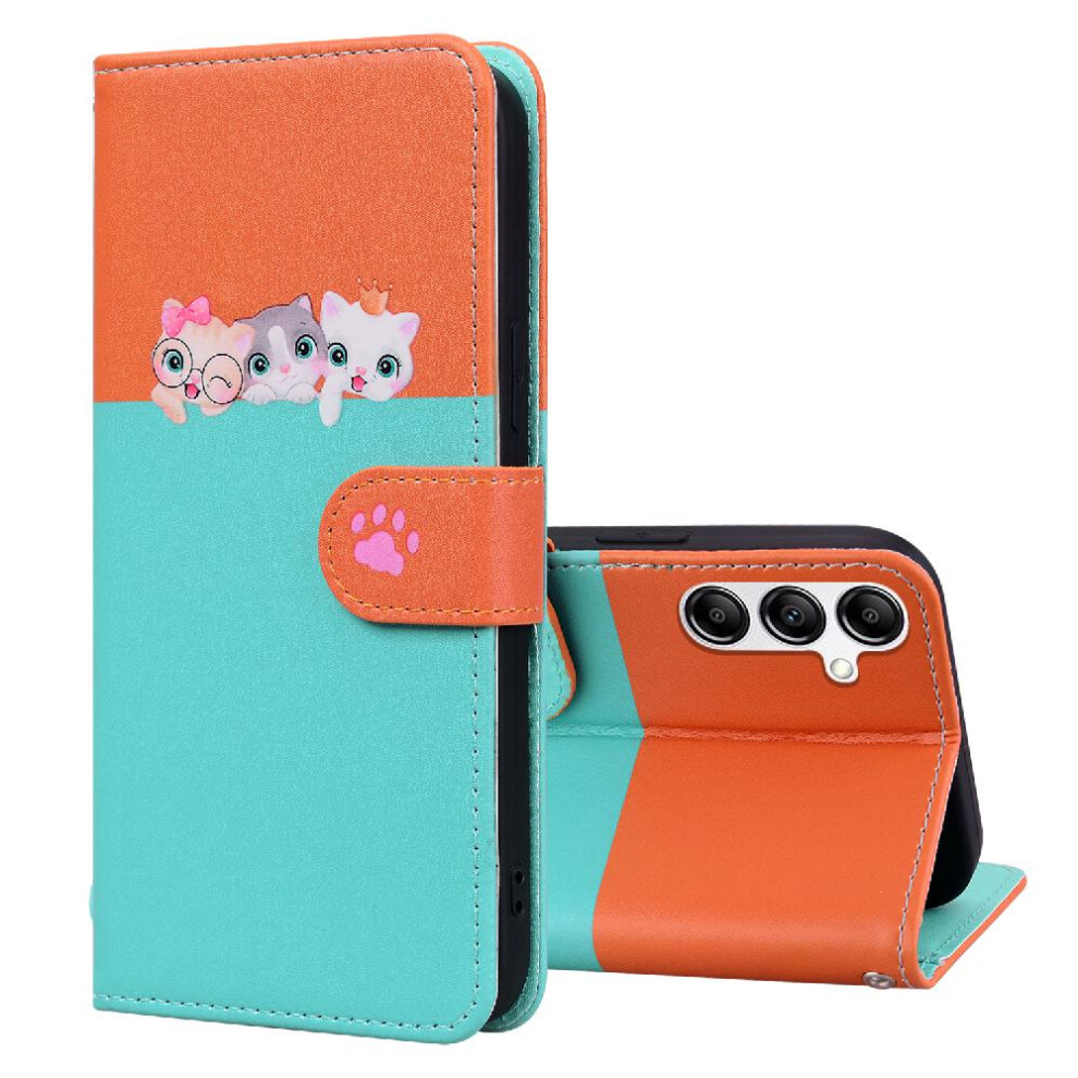 Photos - Case   for Samsung Galaxy A14 5g Shockproof Simple Business Flip Cover Wallet Leather (Blue)