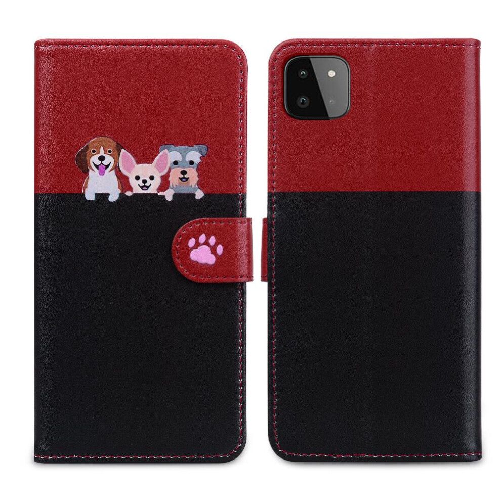 (Black) Case For Samsung Galaxy A22 5G Flip Cover Leather Case Shockproof Wallet Simple Business Black 764762679798