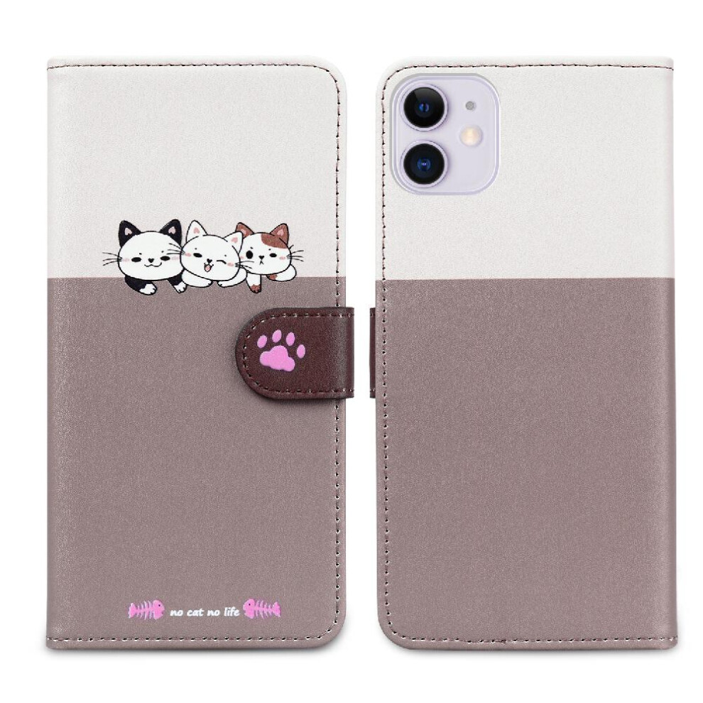 (White) Case For Iphone 11 Leather Case Flip Cover Shockproof Wallet Simple Business White 764762680664