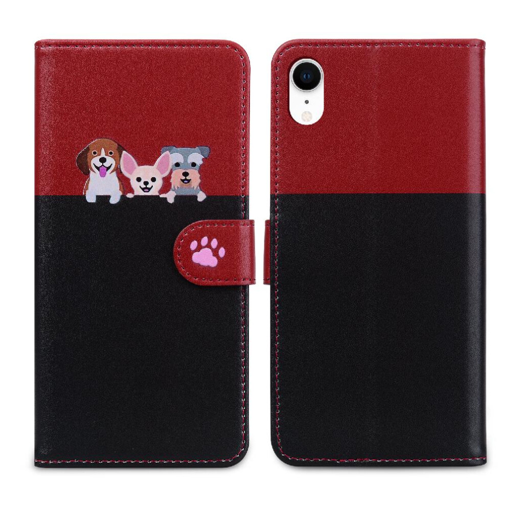 (Black) Case For Iphone Xr Leather Case Shockproof Flip Cover Simple Business Wallet Black 764762681418