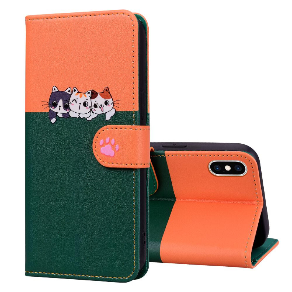 (Green) Case For Iphone Xs Flip Cover Simple Business Leather Case Shockproof Wallet Green 764762681456