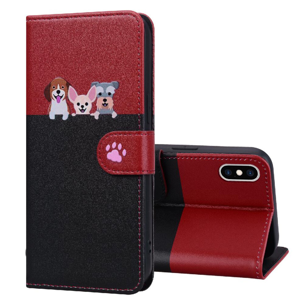 (Black) Case For Iphone Xs Flip Cover Simple Business Leather Case Shockproof Wallet Black 764762681470
