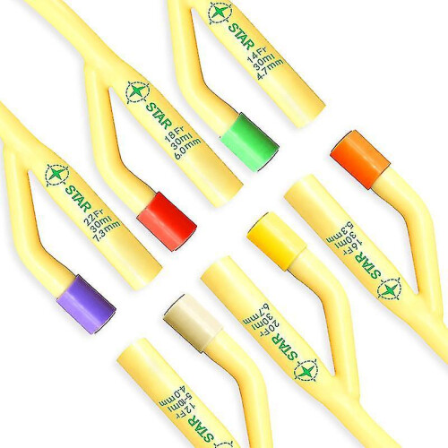 (18 Fr) 12 Pcs Latex Disposable Medical Urethral Catheters Sterilization Double Way Foley Inserted Tube Urine Catheter With Soft Valve
