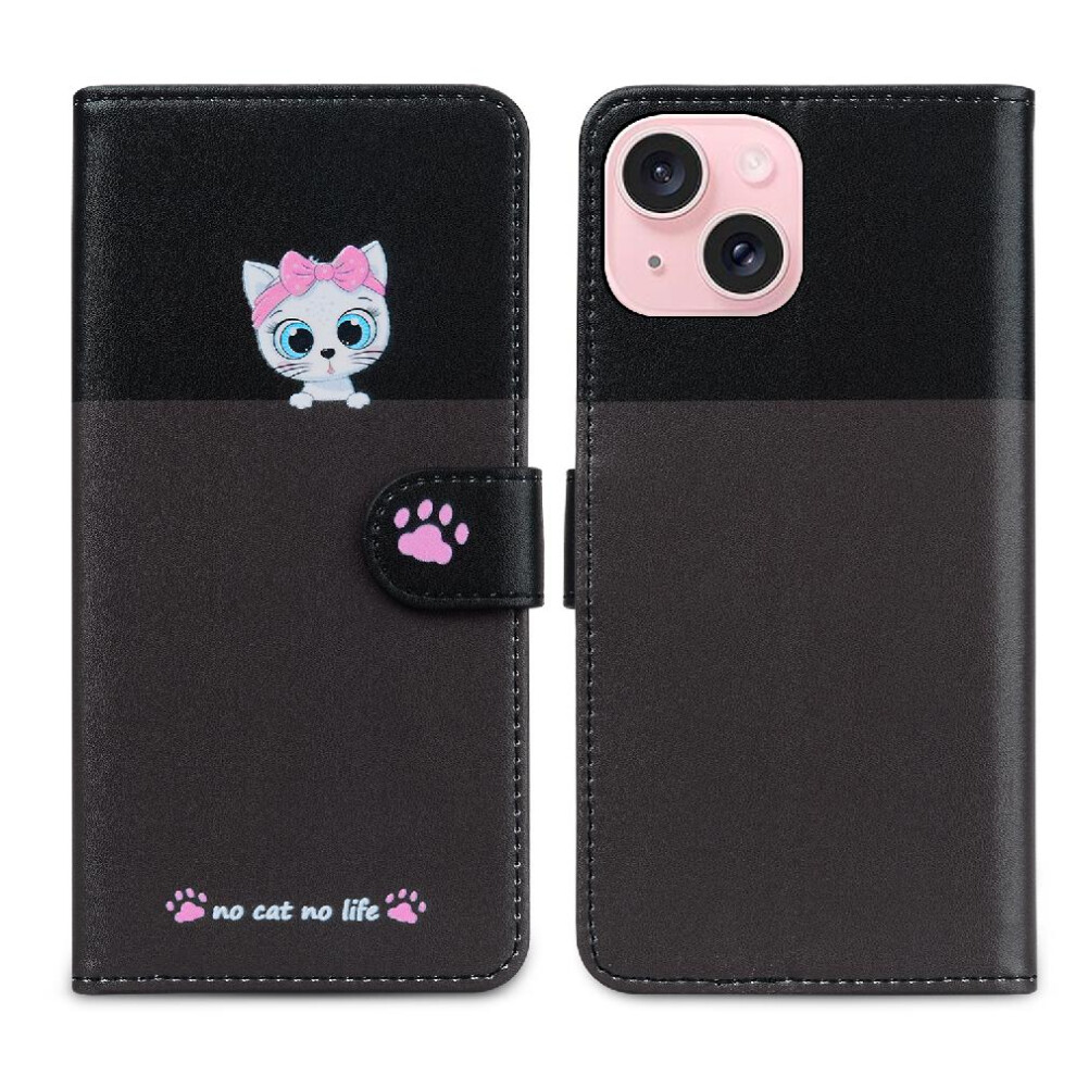 ( ) Case For Iphone 15 Shockproof Simple Business Flip Cover Wallet Leather Case Gray 764762681708