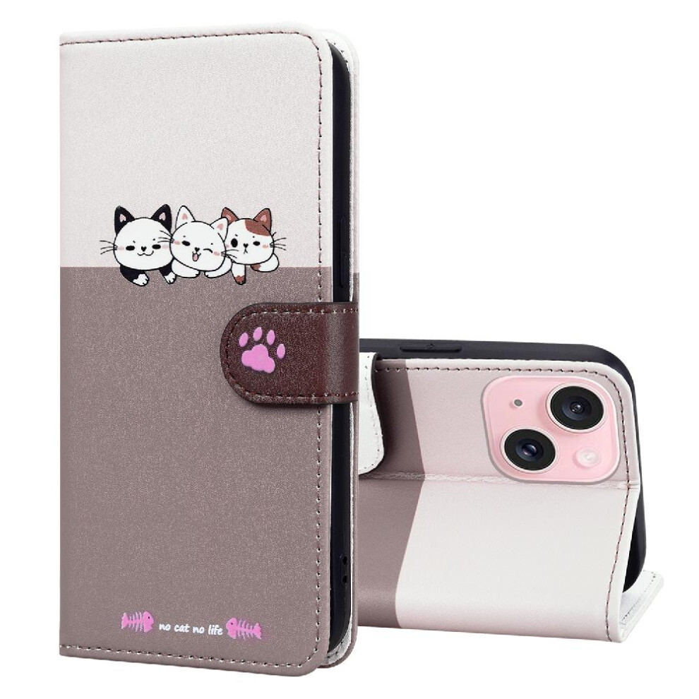 (White) Case For Iphone 15 Shockproof Simple Business Flip Cover Wallet Leather Case White 764762681685