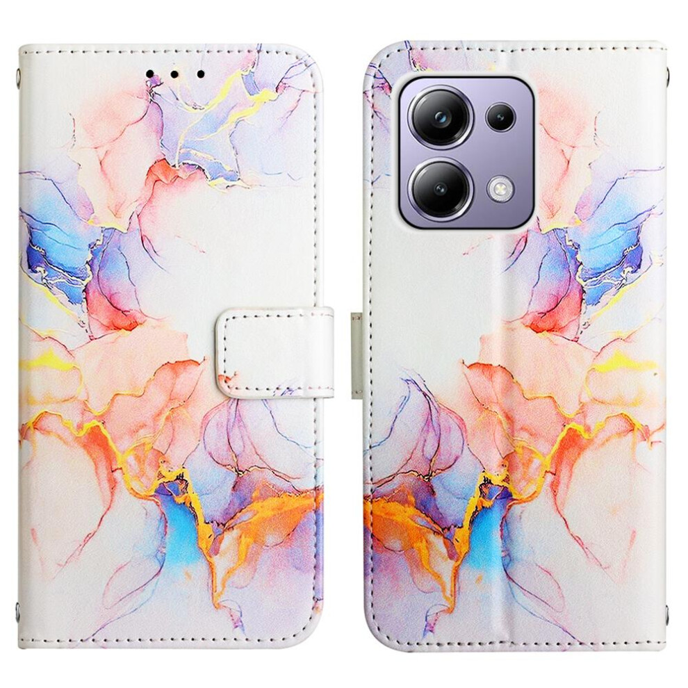 (White) Case For Xiaomi Redmi Note 13 Pro 4G Wallet Pu Leather Marble Pattern Kickstand White 764762681807
