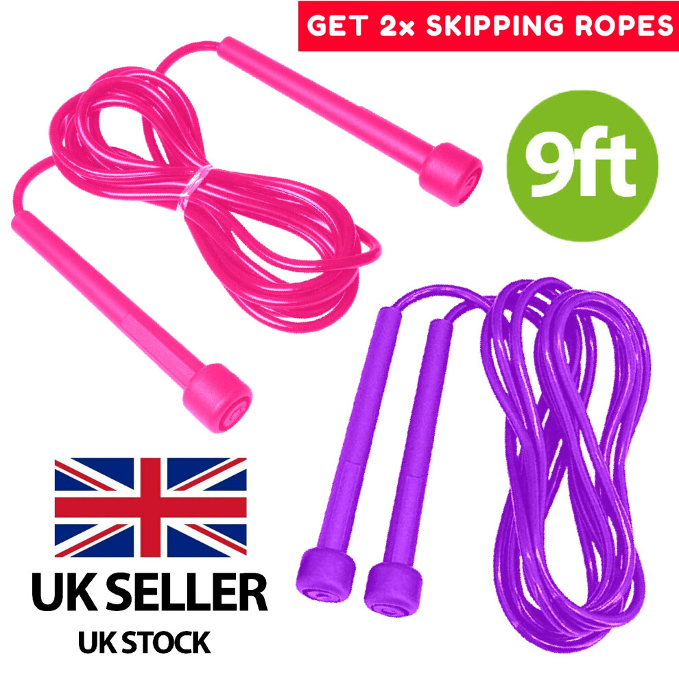 Skipping Rope for Fitness and Exercise Jump Rope (2Pcs Pink & Purple)
