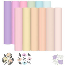 Pastel Adhesive Vinyl Set-12 Sheets 30x30cm Matte Crafted , Suitable For Most Cutting Machines,car