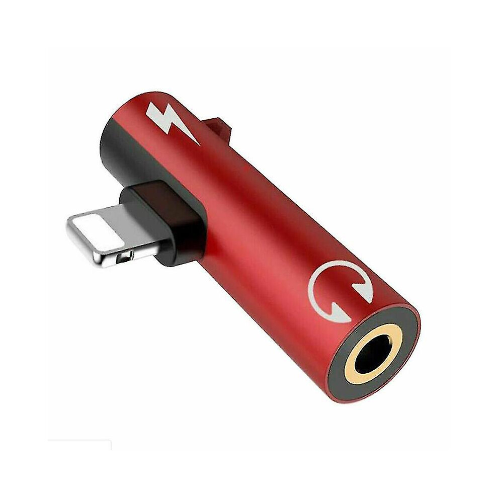 (Red) For Iphone 8 7 Plus X Lightning To 3.5Mm Aux Earphone Charger Jack Adapter Red 6956163371416
