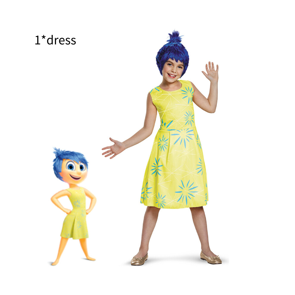 (Joy, 160) Inside Out 2 Cosplay Costume Dress Jumpsuit For Anime Character Fans Role Play